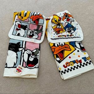 Warner Brothers Looney Tunes 2 Different Pattern- 2 Piece Bath Sets - NWT!